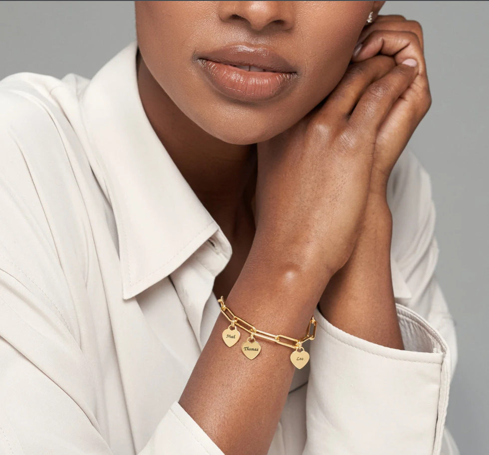 DIY Personalized Name Bracelet with Heart Pendant