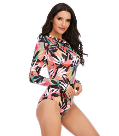 Long Sleeve One-Piece Surfing Swimsuit – Women's UV Protection Rash Guard