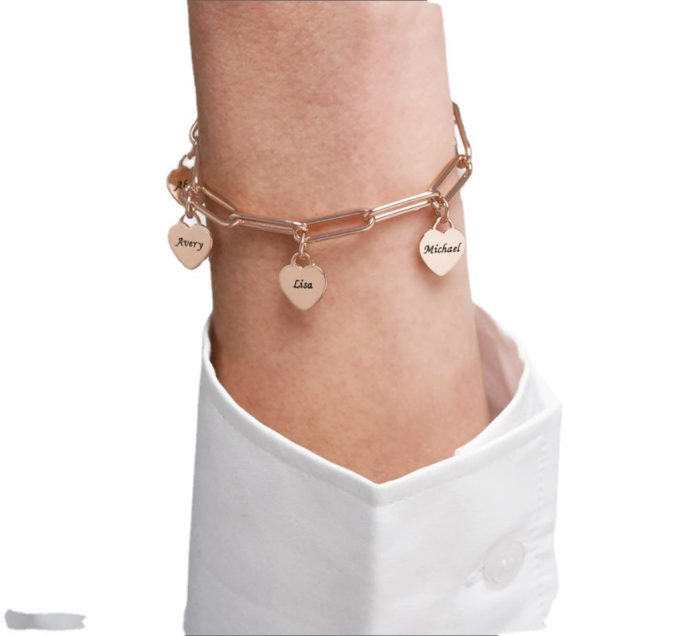 DIY Personalized Name Bracelet with Heart Pendant
