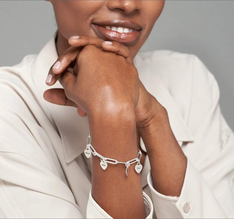 DIY Personalized Name Bracelet with Heart Pendant