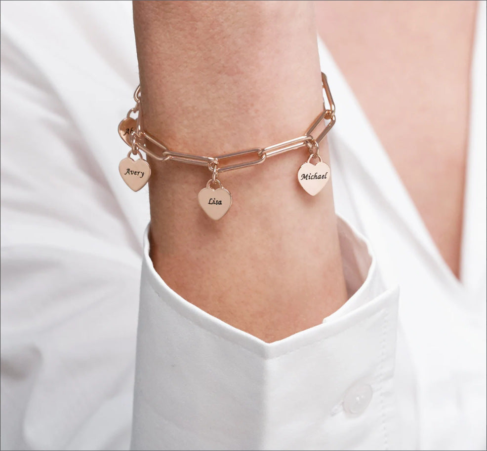 DIY Personalized Name Bracelet with Heart Pendant
