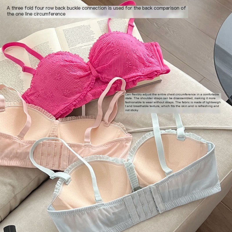 "Half Cup Strapless Push-Up Bra Set for Women"