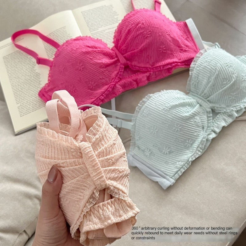 "Half Cup Strapless Push-Up Bra Set for Women"